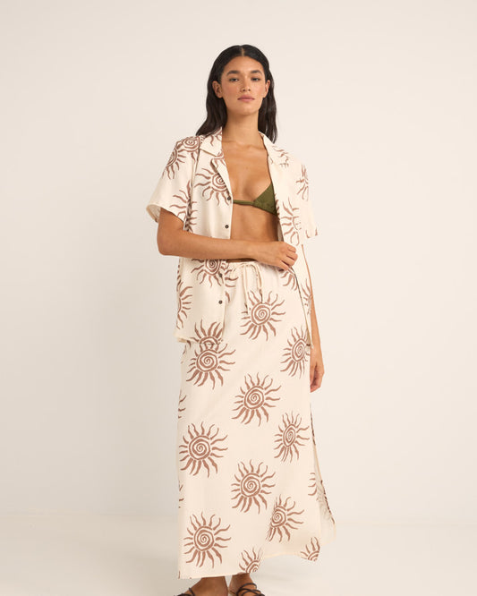 SEAFARER MAXI SKIRT BROWN