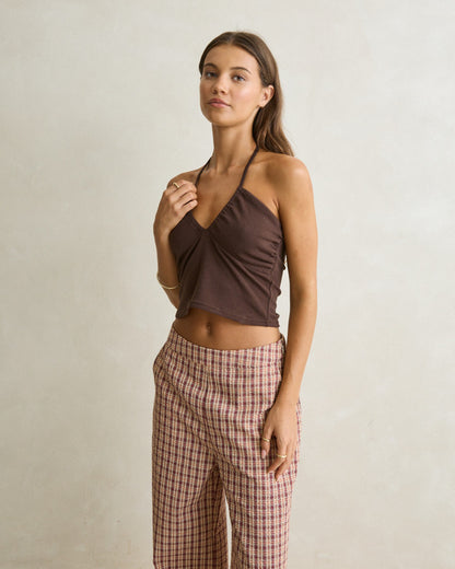 SIENNA HALTER TOP chocolate