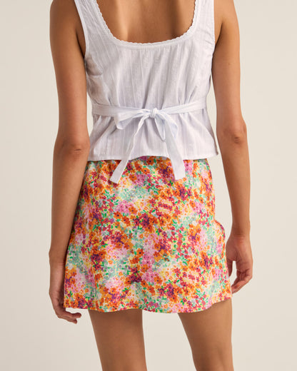 SIERRA FLORAL BIAS CUT MINI SKIRT
