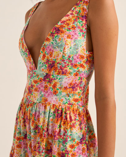 SIERRA FLORAL TIERED MAXI DRESS