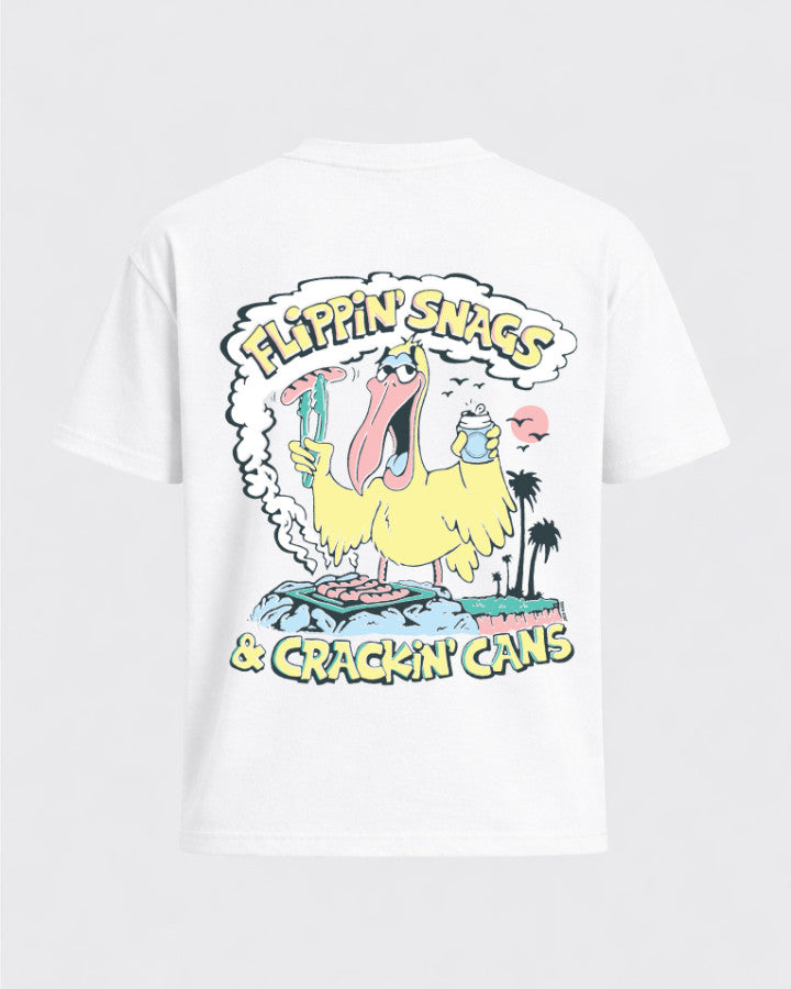 SNAGS AND CANS TEE wht