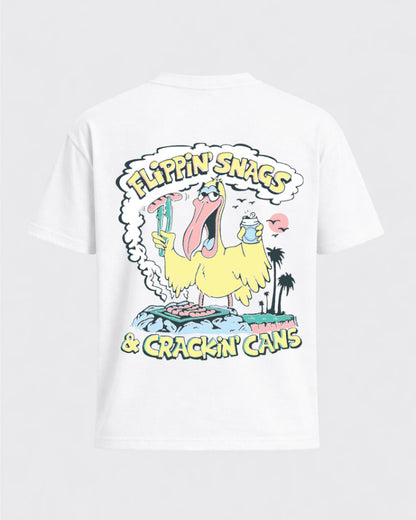 SNAGS AND CANS TEE wht