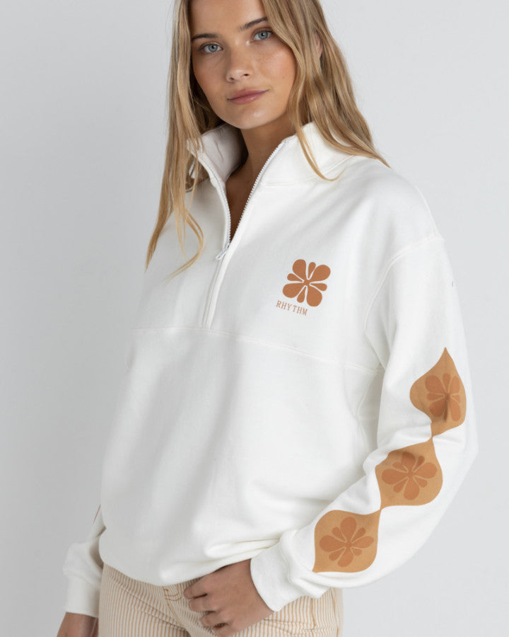 SOLITUDE 1/4 ZIP FLEECE WHITE