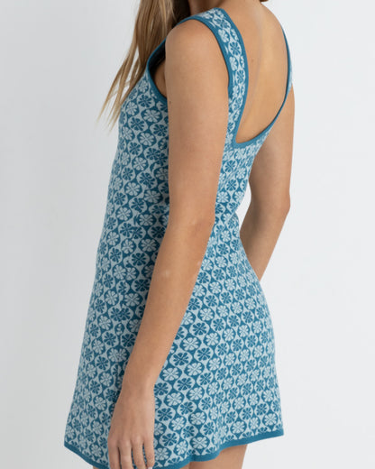 SOLITUDE KNIT MINI DRESS PACIFIC