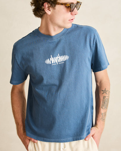 SOUNDS CONTRAST BAND SS T-SHIRT blue