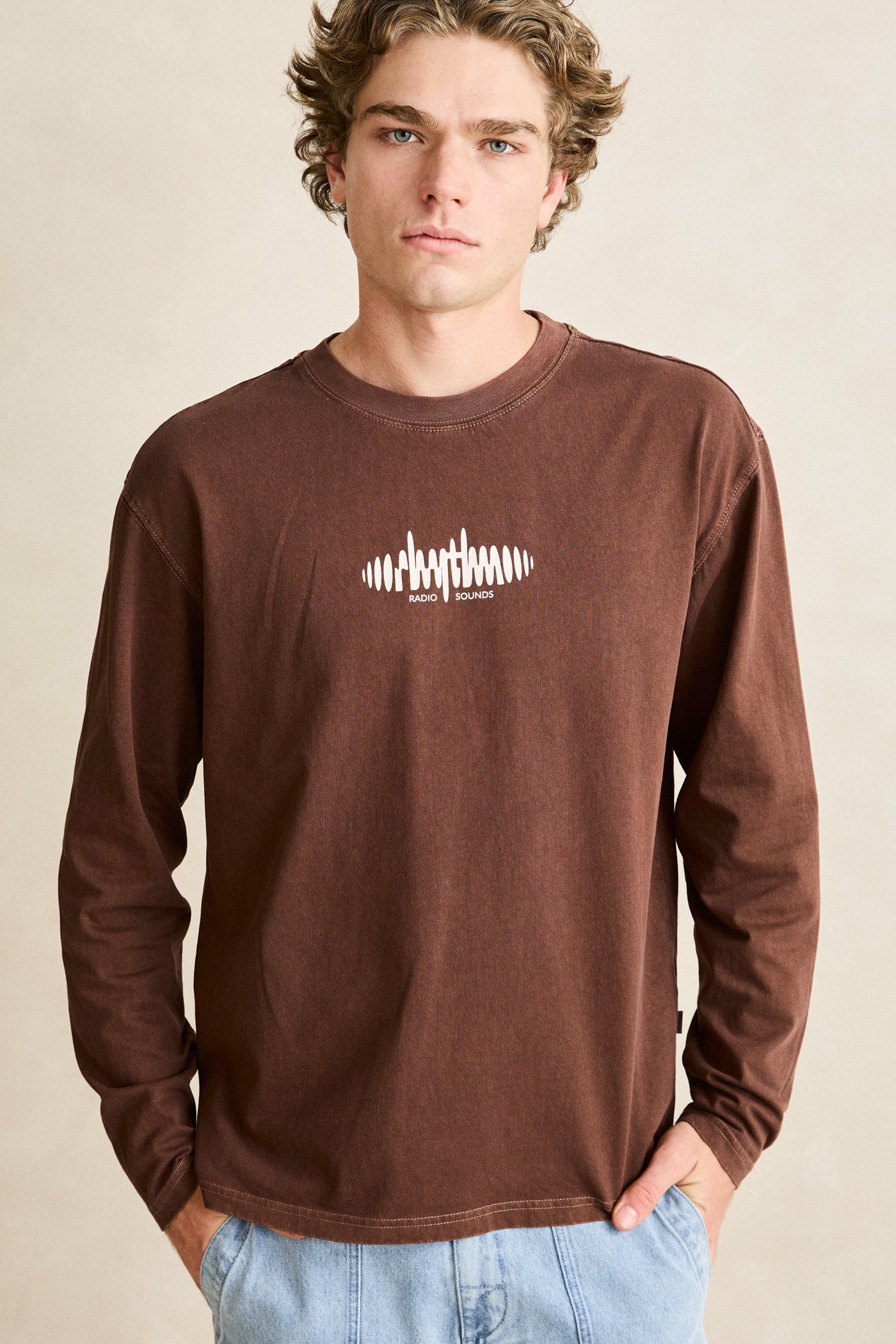 SOUNDS CONTRAST LS T-SHIRT choco