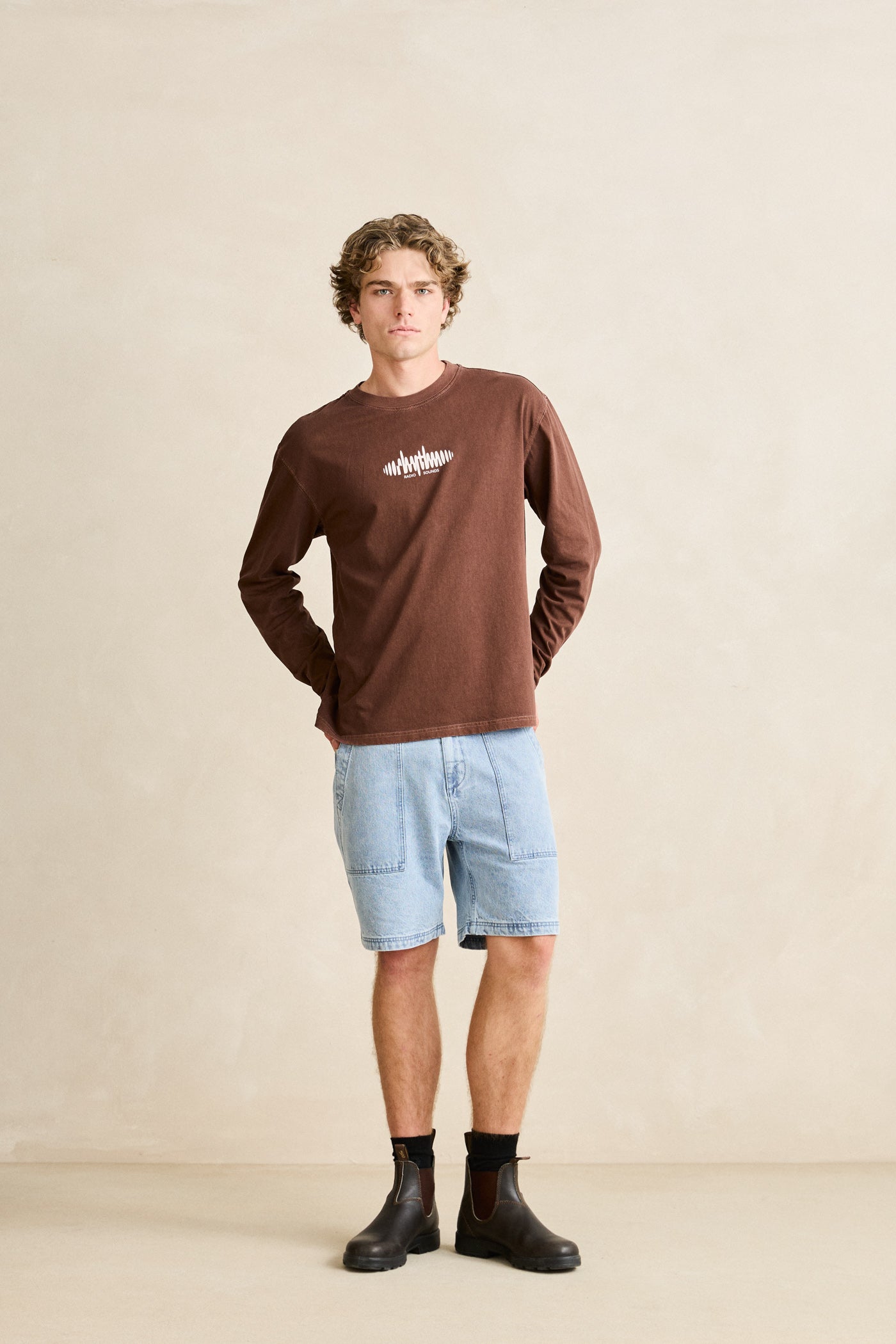 SOUNDS CONTRAST LS T-SHIRT choco