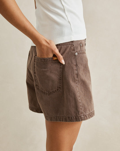 STAPLE DENIM SHORT chocolate