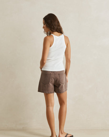 STAPLE DENIM SHORT chocolate