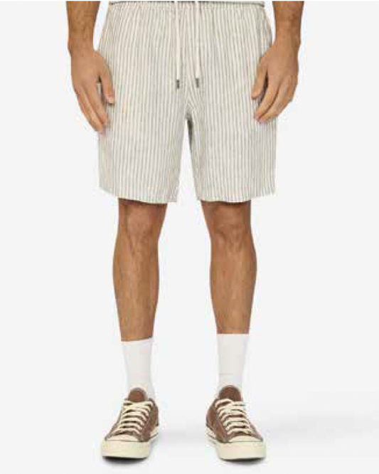 STRIPE LINEN SHORT sage