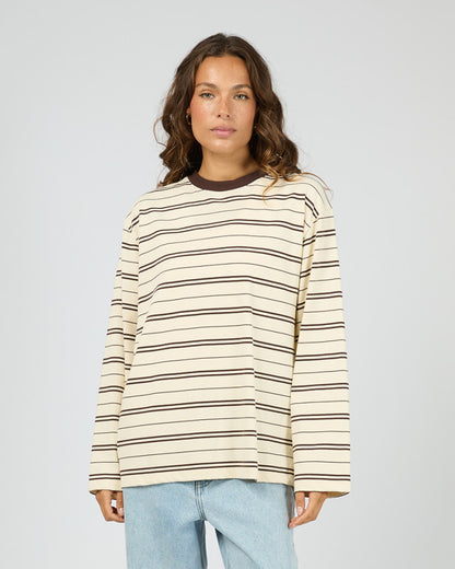 STRIPE LONG SLEEVE TEE choco