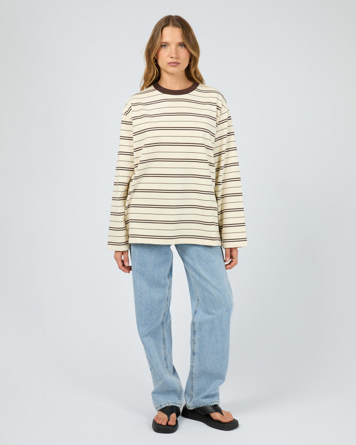 STRIPE LONG SLEEVE TEE choco