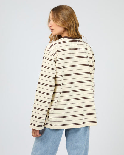 STRIPE LONG SLEEVE TEE choco