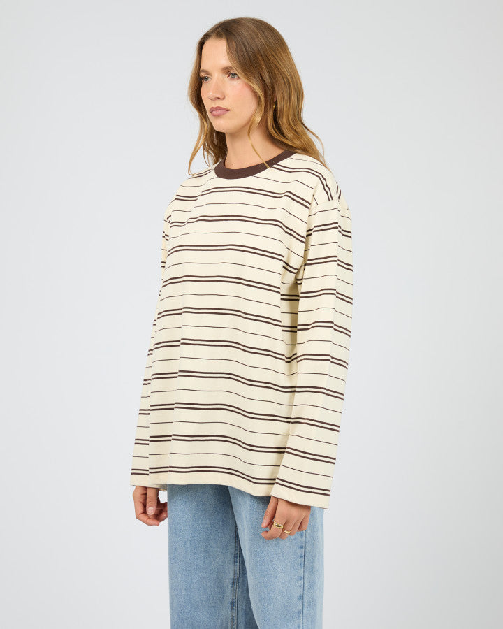 STRIPE LONG SLEEVE TEE choco