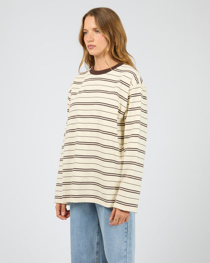 STRIPE LONG SLEEVE TEE choco