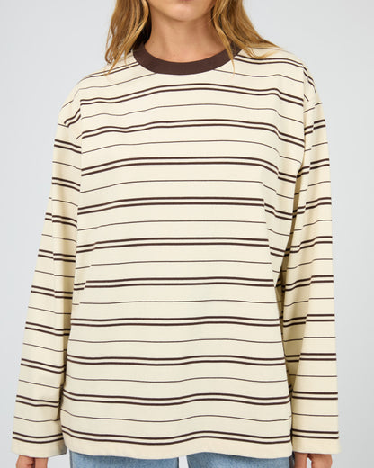 STRIPE LONG SLEEVE TEE choco