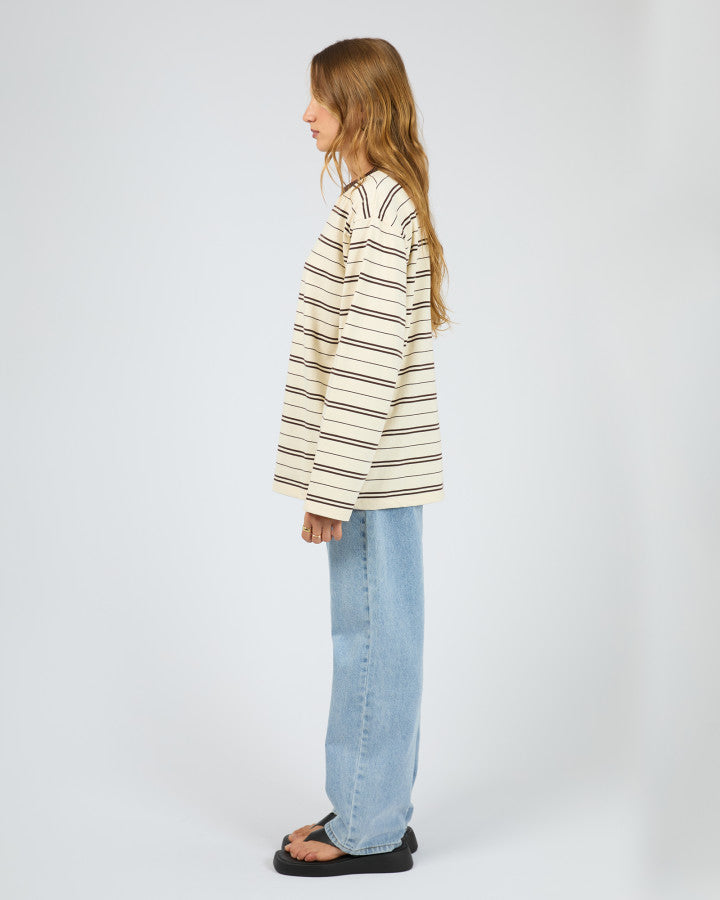 STRIPE LONG SLEEVE TEE choco