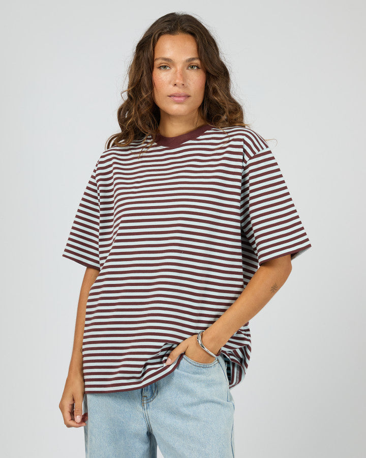 STRIPE SHORT SLEEVE TEE light blue