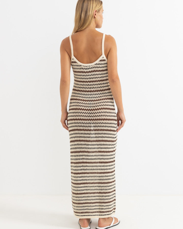 TAMI STRIPE KNIT MAXI DRESS choc