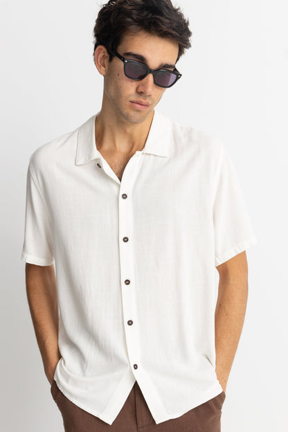 TEXTURED LINEN SS SHIRT NATURAL