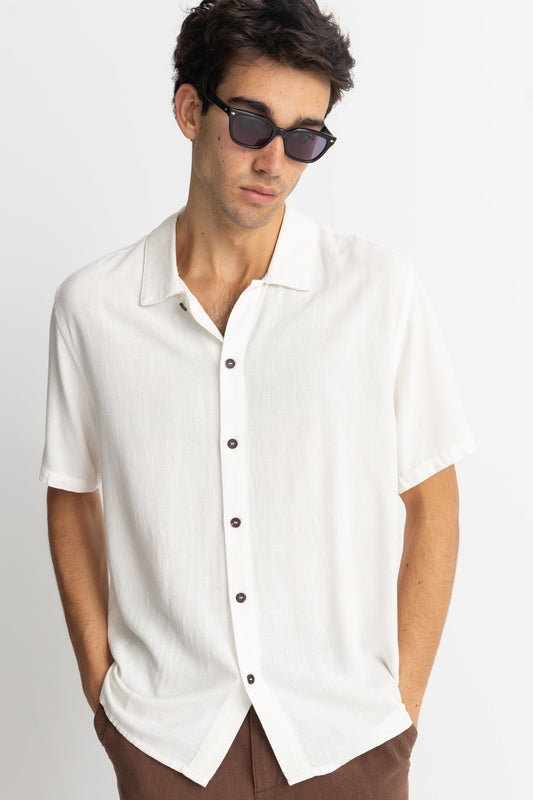 TEXTURED LINEN SS SHIRT NATURAL