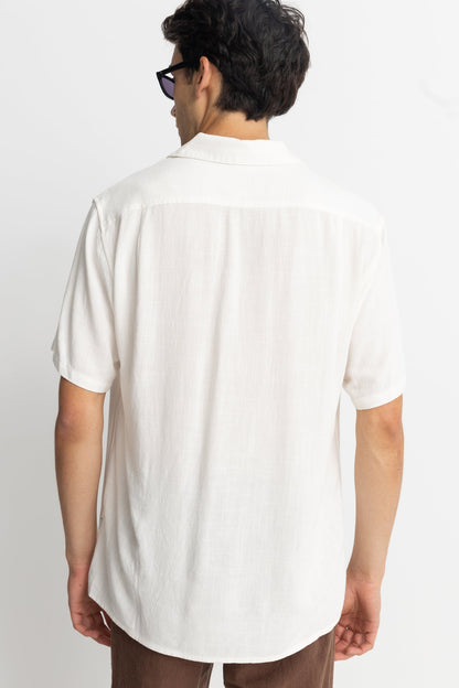 TEXTURED LINEN SS SHIRT NATURAL