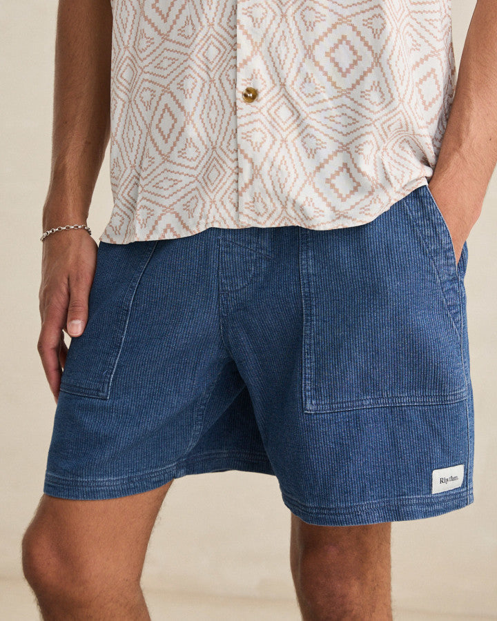 TEXTURED WALE JAM washed indigo