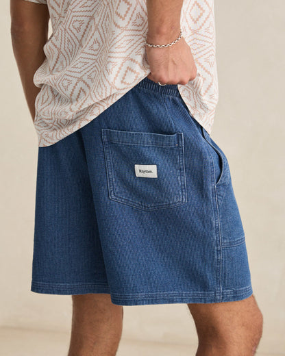 TEXTURED WALE JAM washed indigo