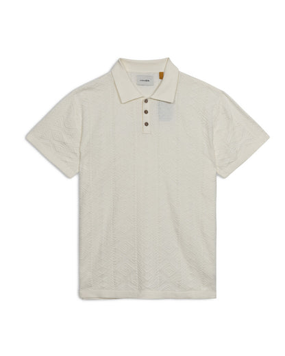 TRADER SS KNIT POLO ecru