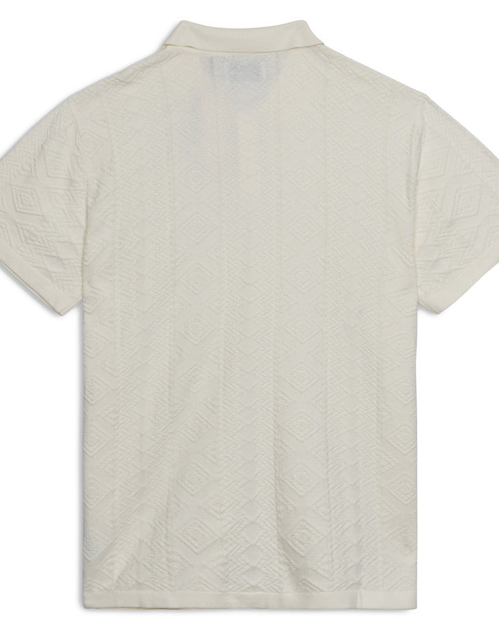 TRADER SS KNIT POLO ecru