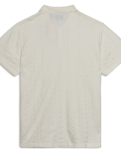 TRADER SS KNIT POLO ecru