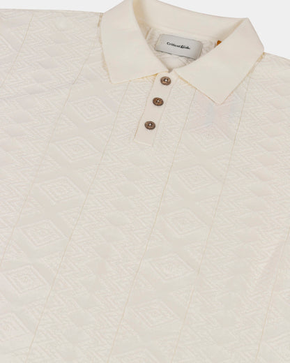 TRADER SS KNIT POLO ecru