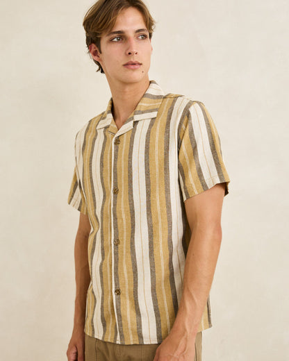 VACATION STRIPE SS SHIRT sand