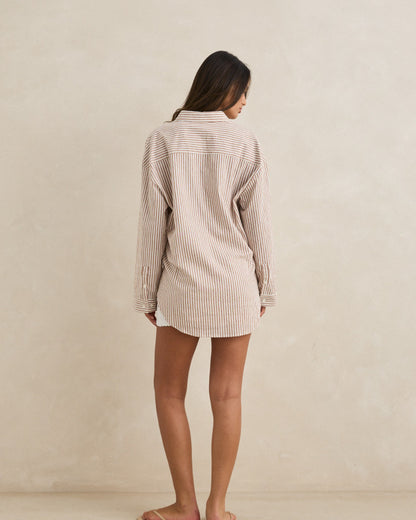 VALLEY STRIPE OVERSIZED SHIRT tan