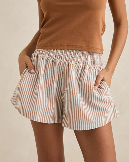 VALLEY STRIPE SHORT tan