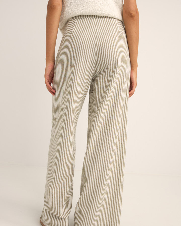 VALLEY STRIPE WIDE LEG PANT IVY