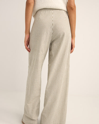 VALLEY STRIPE WIDE LEG PANT IVY