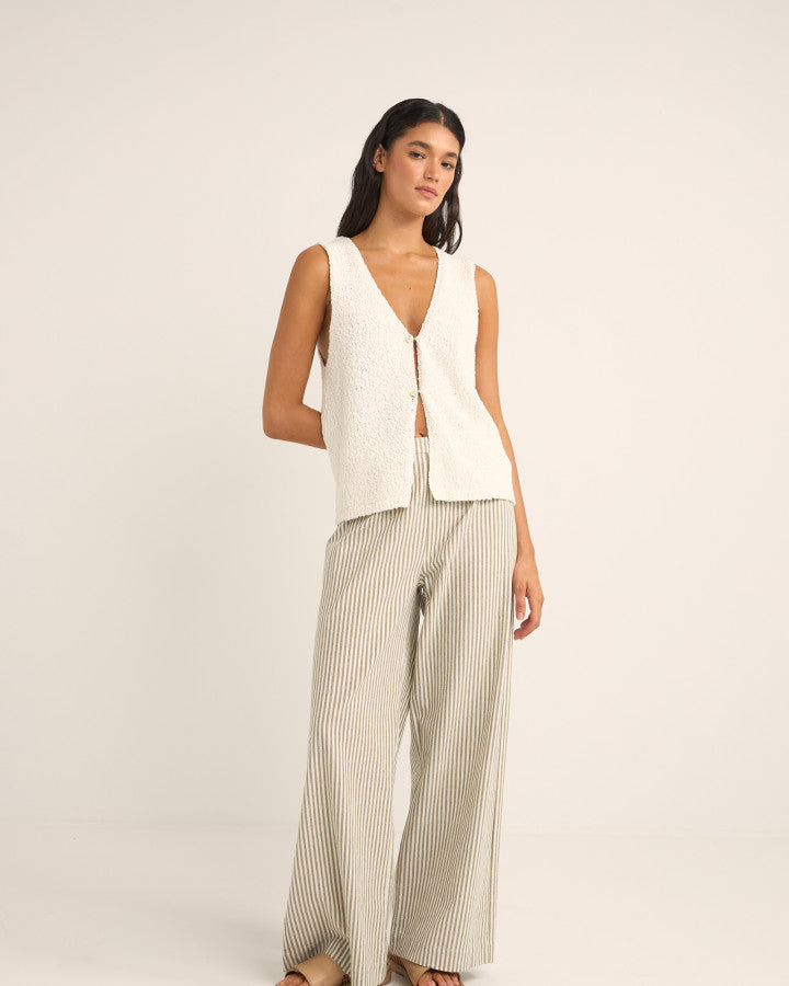 VALLEY STRIPE WIDE LEG PANT IVY
