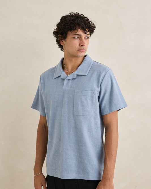 VINTAGE TERRY POLO blue