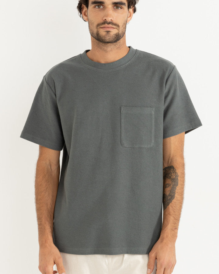 VINTAGE TERRY SS T-SHIRT  SILVER PINE