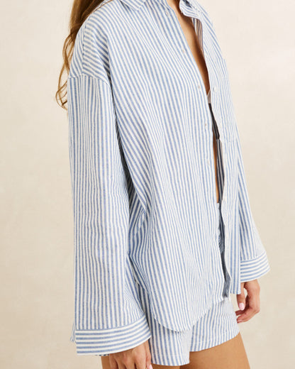 VISTA STRIPE OVERSIZED SHIRT blue