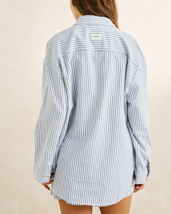 VISTA STRIPE OVERSIZED SHIRT blue