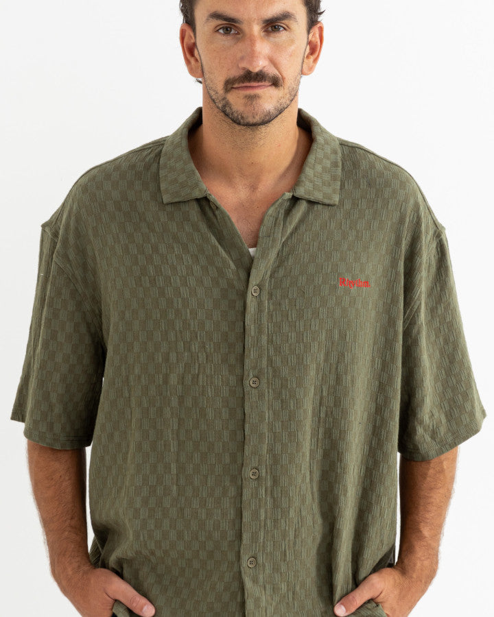 WASH CHECK RELAXED SS SHIRT green