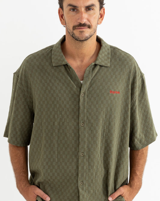 WASH CHECK RELAXED SS SHIRT green