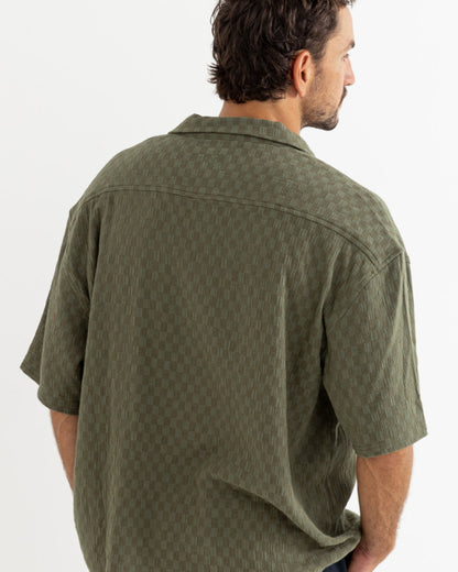 WASH CHECK RELAXED SS SHIRT green