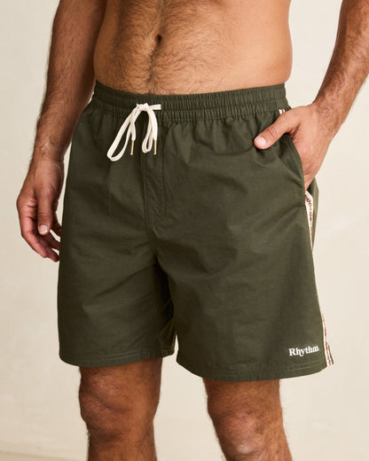 WOVEN TAPE BEACH SHORT olive
