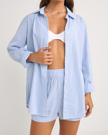 ZEPHYR STRIPE SHIRT BLUE